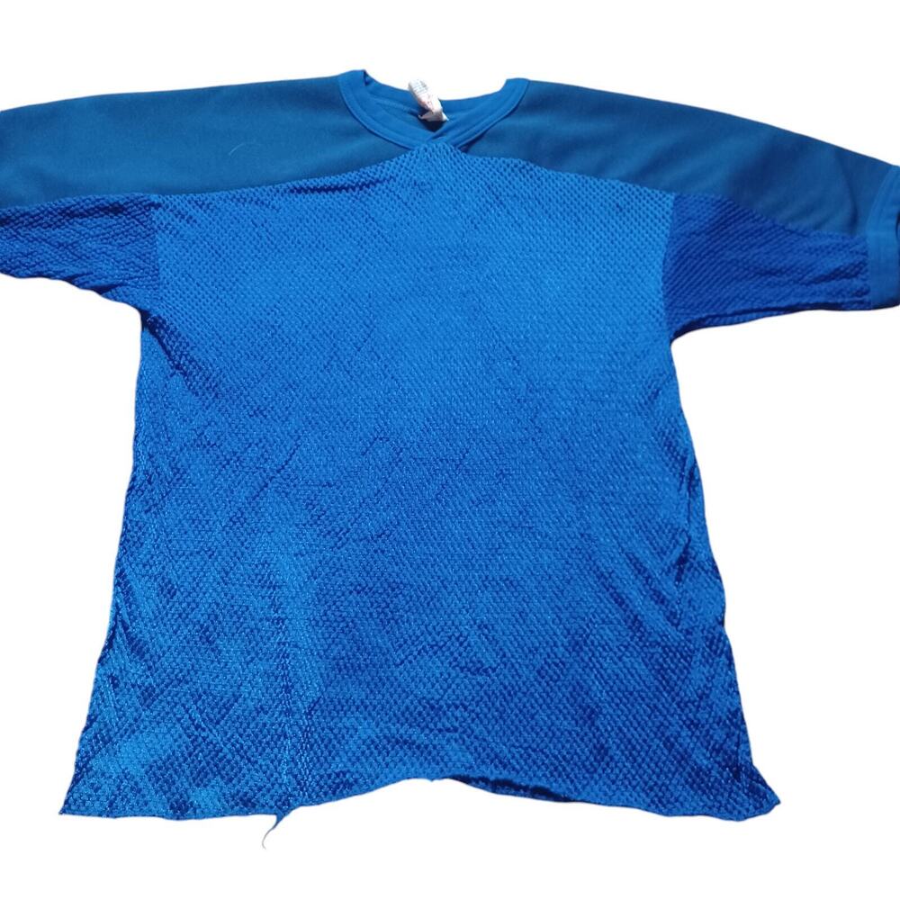 Vintage 70s‎ Mesh Varsity Jersey Blue S/M